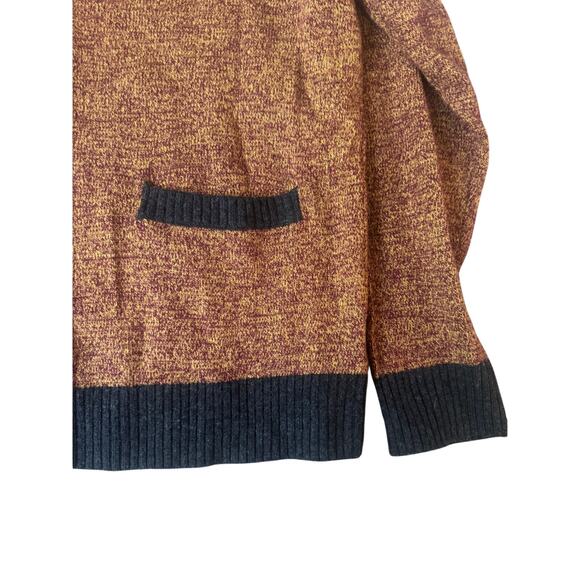 O'Hanlon Mills | Lambswool-Blend Melange Orange Relaxed Cardigan | Size XL - Picture 3 of 6